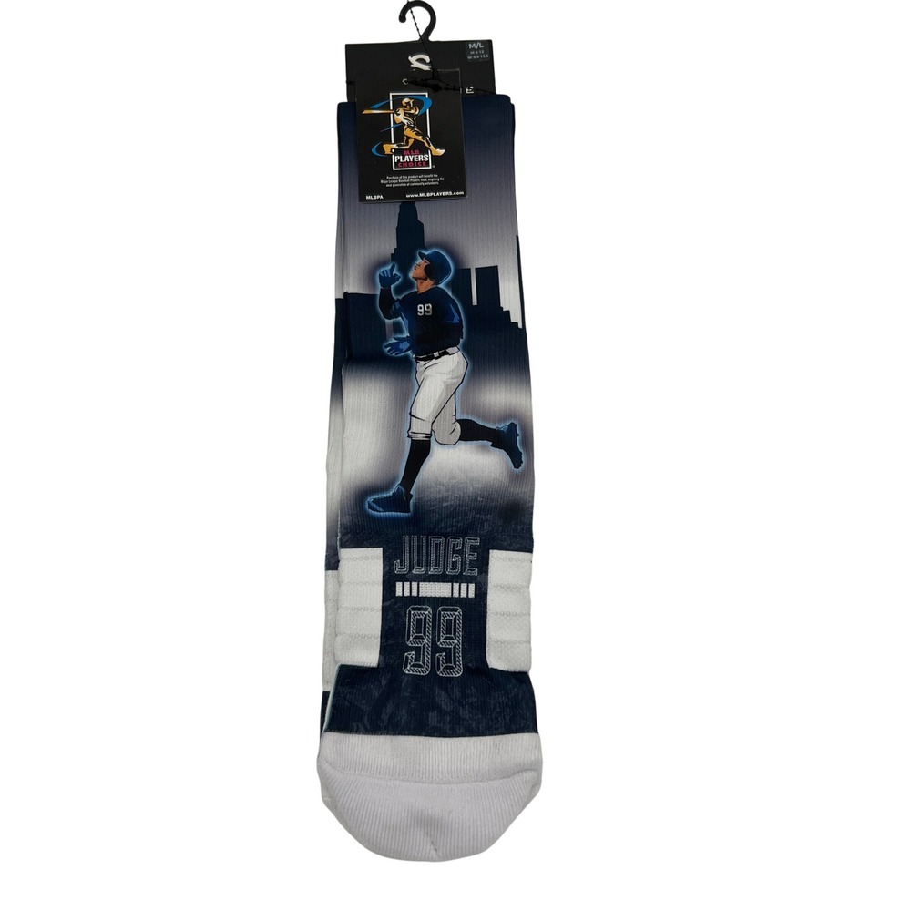 Strideline Aaron Judge New York Yankees‎ MLB Crew Socks Navy White Size M/L NWT